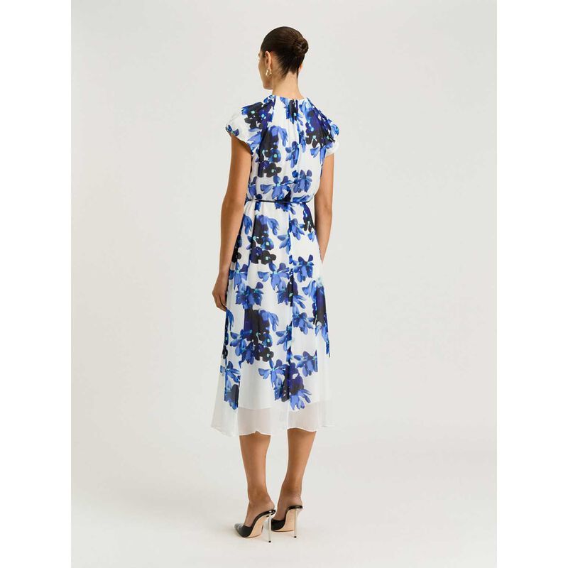 Veronika Maine Ivory Climbing Vine Belted Midi Dress image number 1